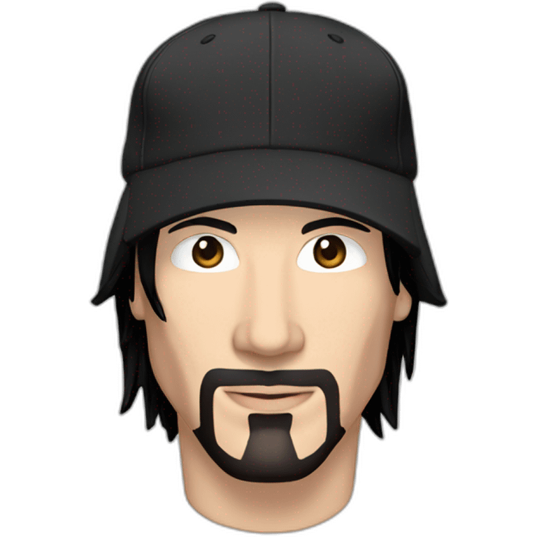 short haired clean shaved keanu reeves with a black addidas cap emoji