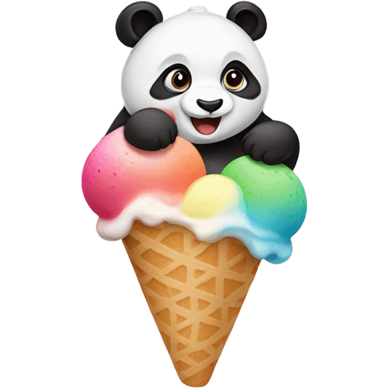 Panda eating ice cream emoji