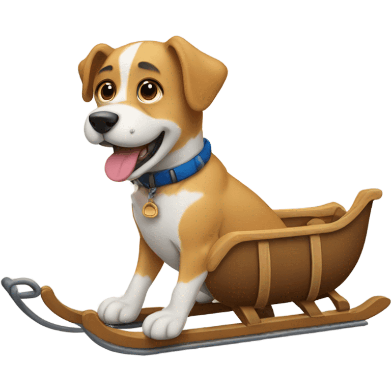 Dog riding a sled emoji