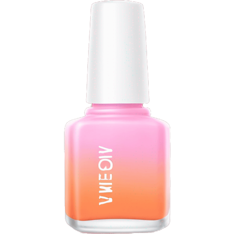 Pastel pink to orange ombré nail polish bottle emoji