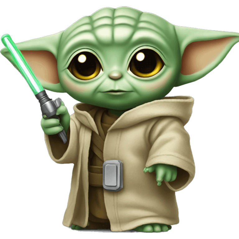 Baby Yoda is holding yellow screwdriver emoji