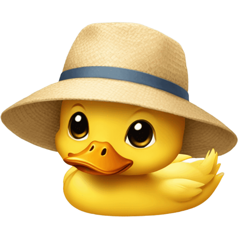 A duckling wearing a sun hat  emoji