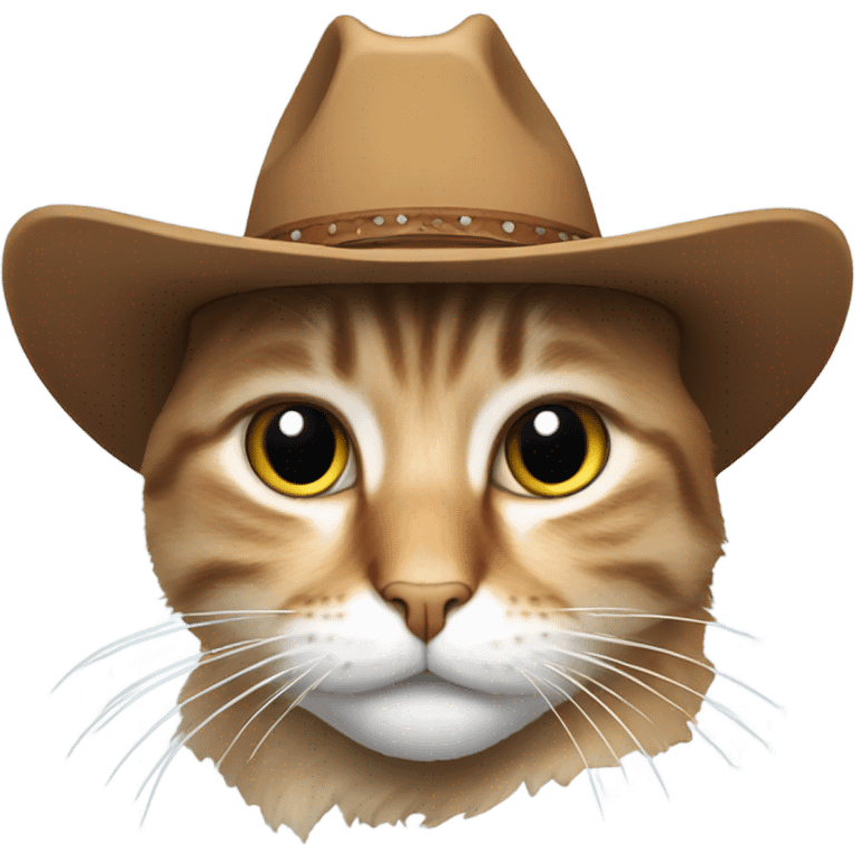 Cat with cowboy hat in the snow emoji