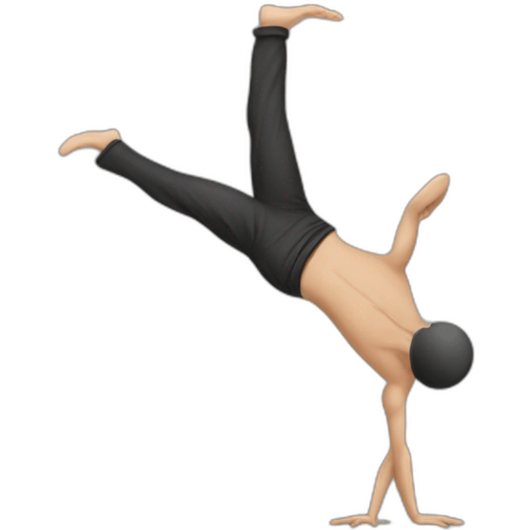 Bald thief doing handstand emoji