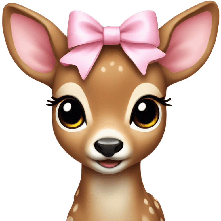 baby deer with light pink bow emoji