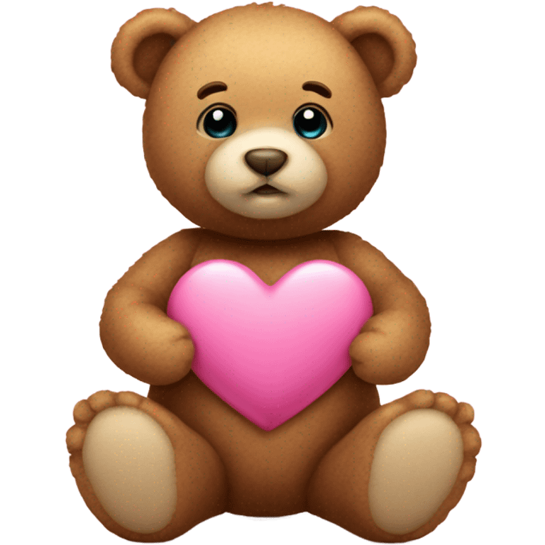 Valentine teddy bear with pink heart emoji