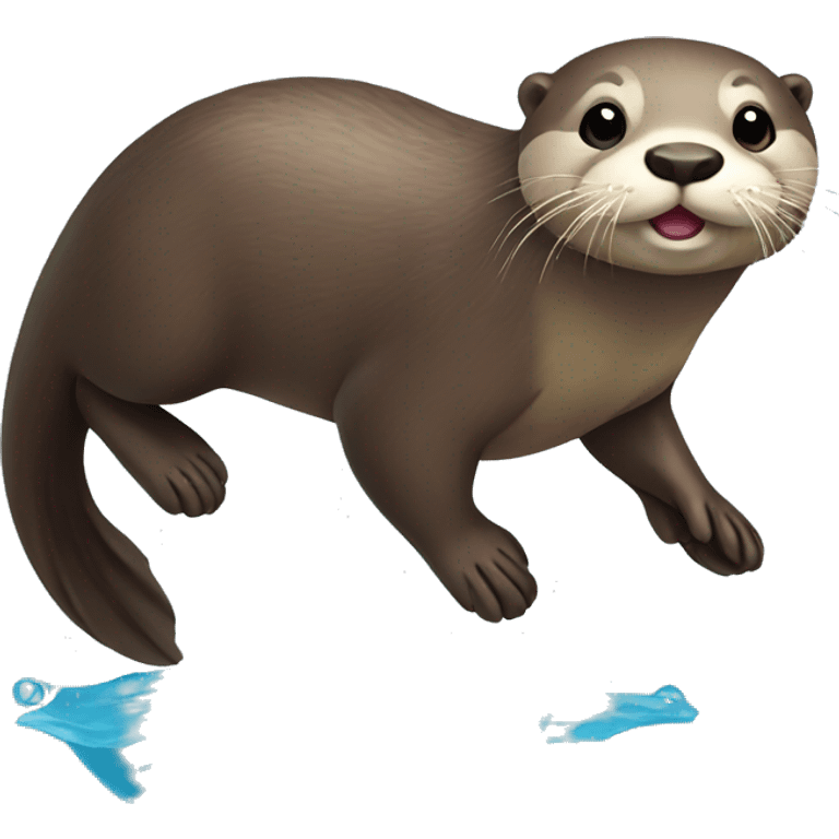 otter, full body, swimming emoji