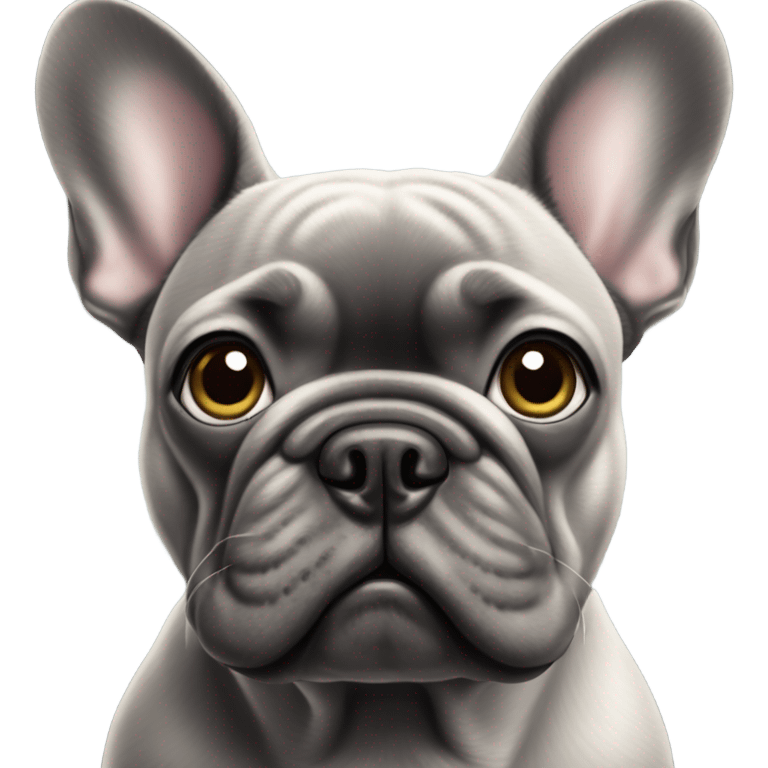 realistic gray French boldog staring at viewer emoji