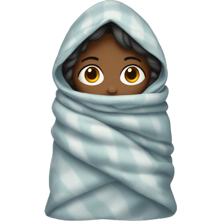 Girl wrapped in blanket emoji