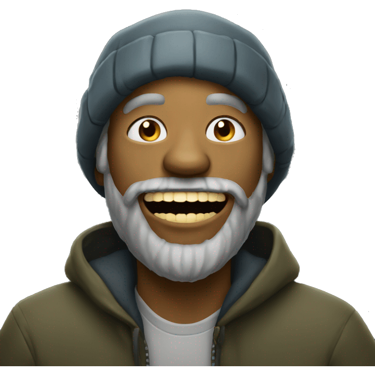 homeless man with golden teeth emoji