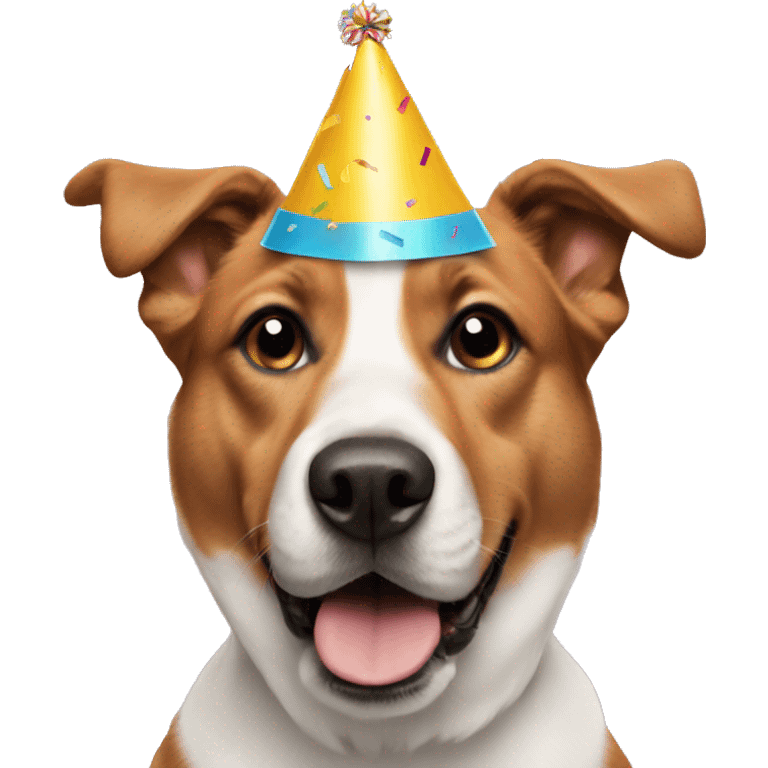 Dog with birthday hat emoji