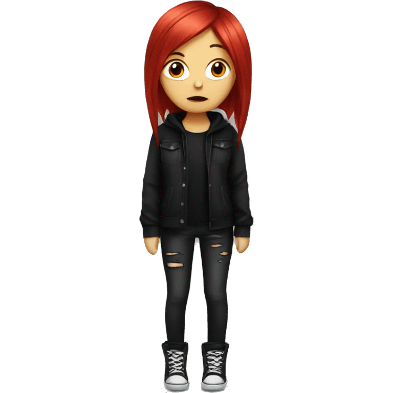 Emo girl with red hair emoji