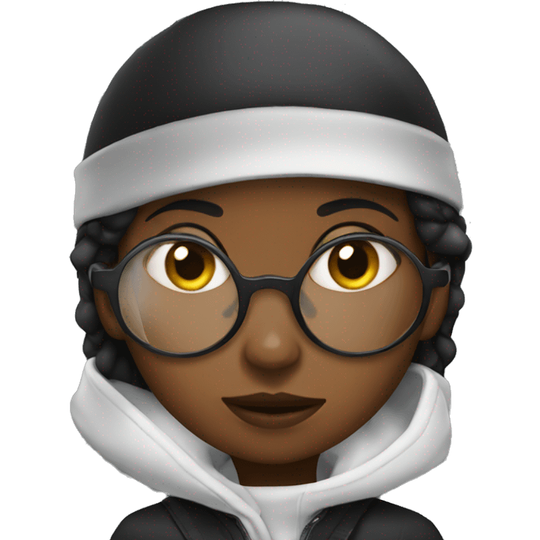 black girl getting an spy emoji