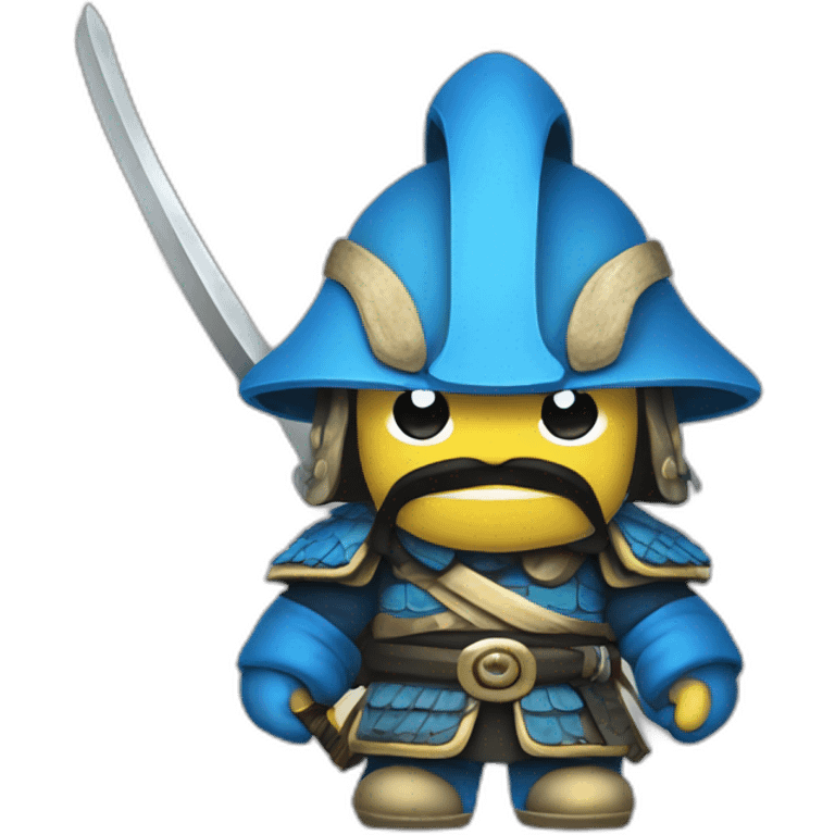 Smurf samurai warlord emoji