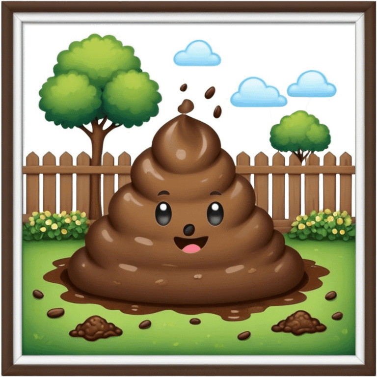 Backyard of poop emoji