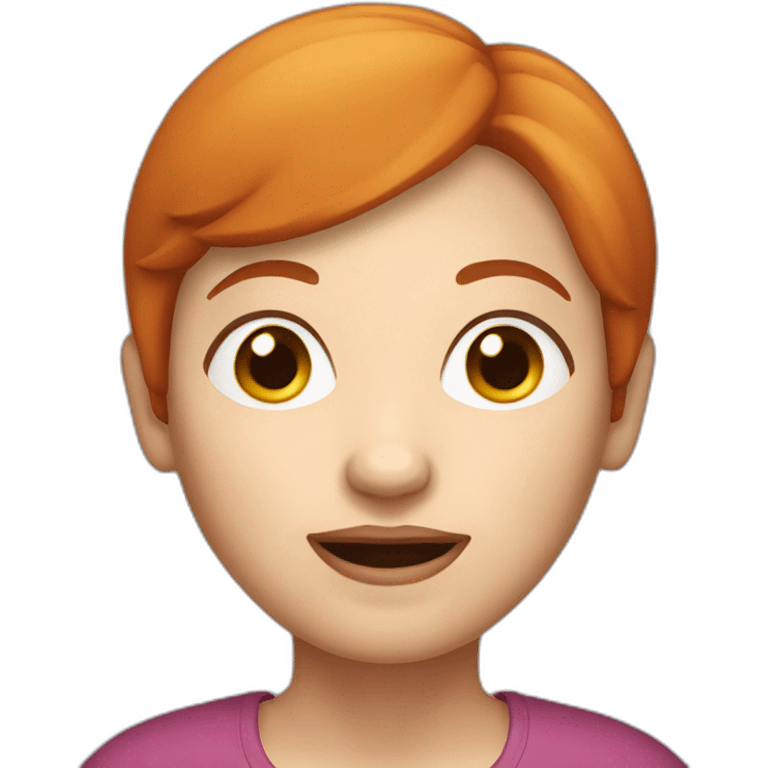 A grandmother with white skin, round face and short red hair emoji