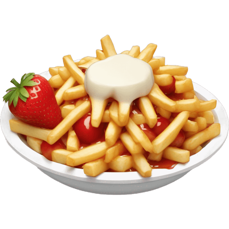 POUTINE QUI MANGE UNE FRAISE emoji