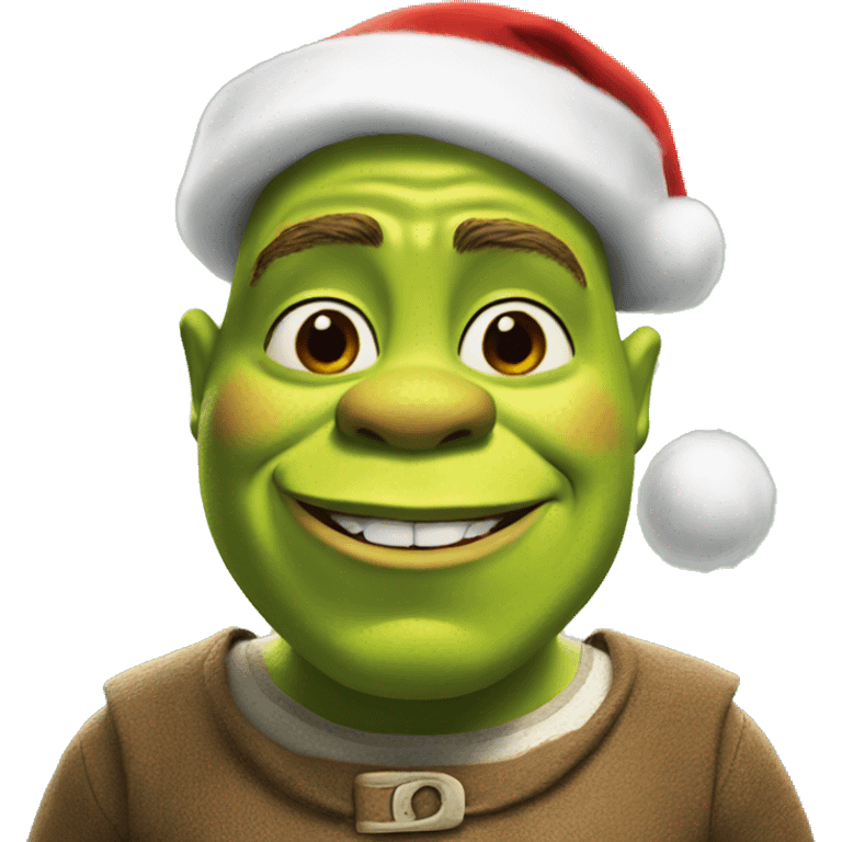 Shrek with a Santa hat  emoji