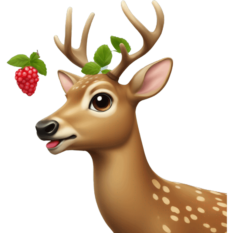 Deer eating berries emoji