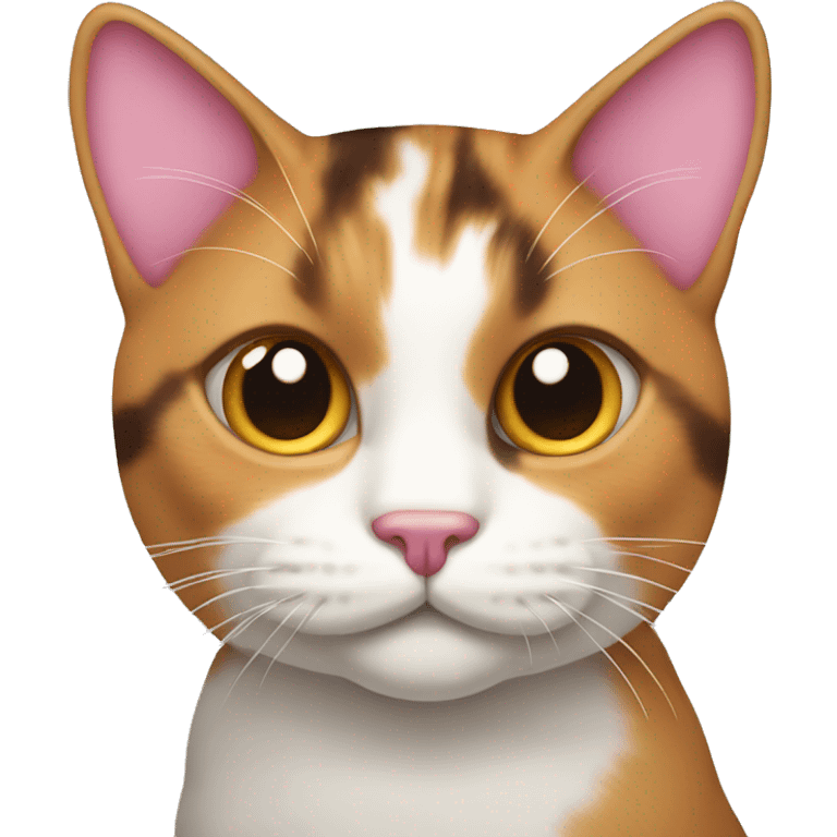 Calico cat with pink nose emoji