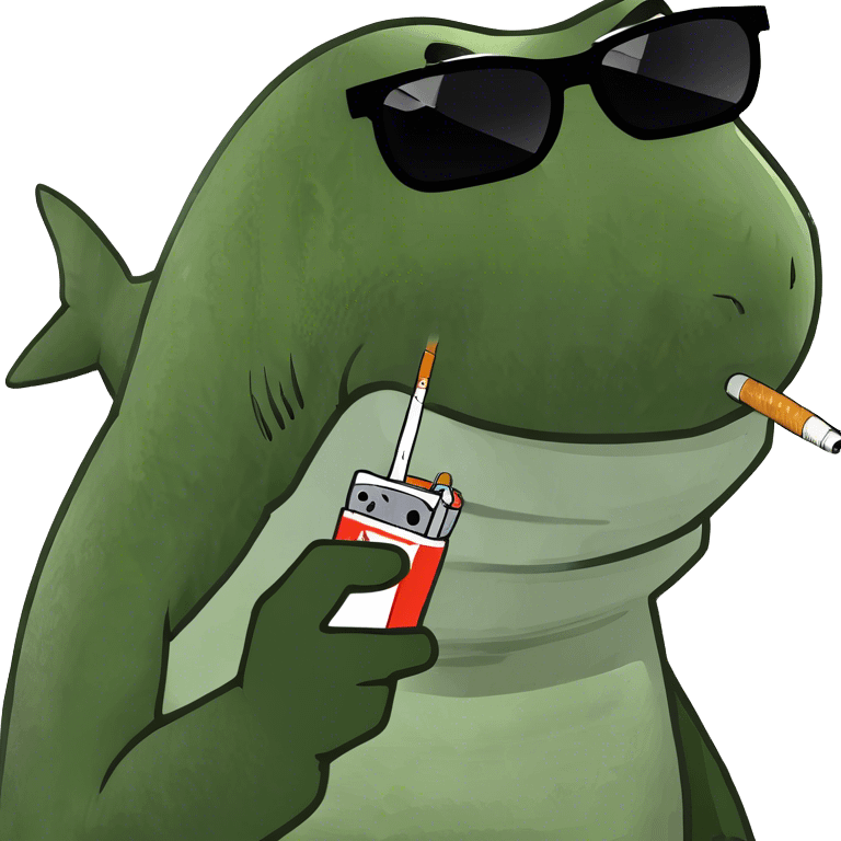 Shark with a cigarette emoji