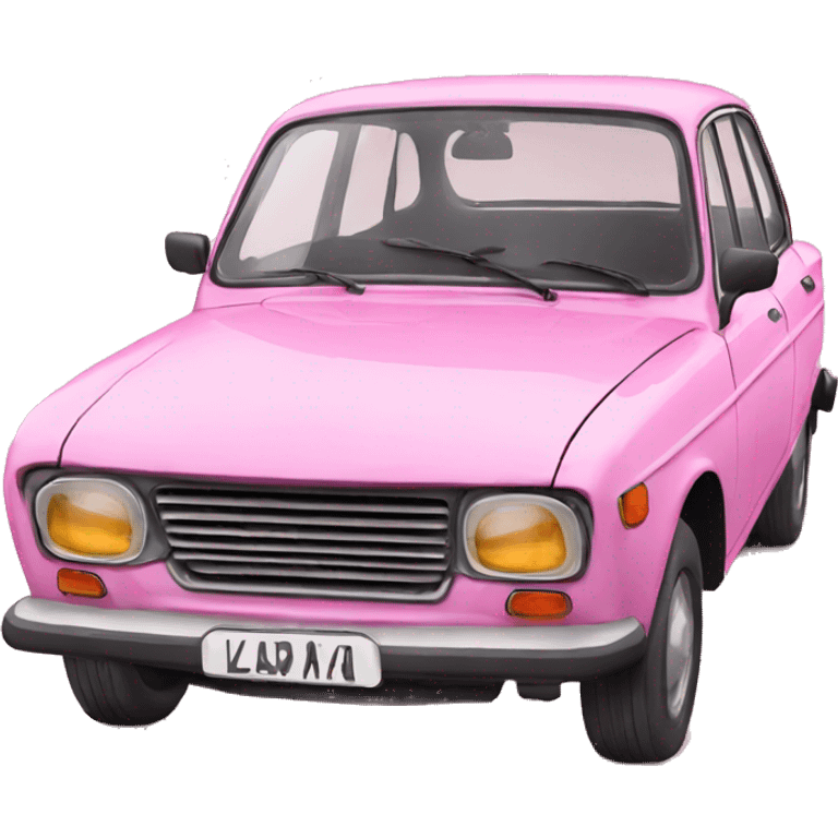 pink old car Lada emoji