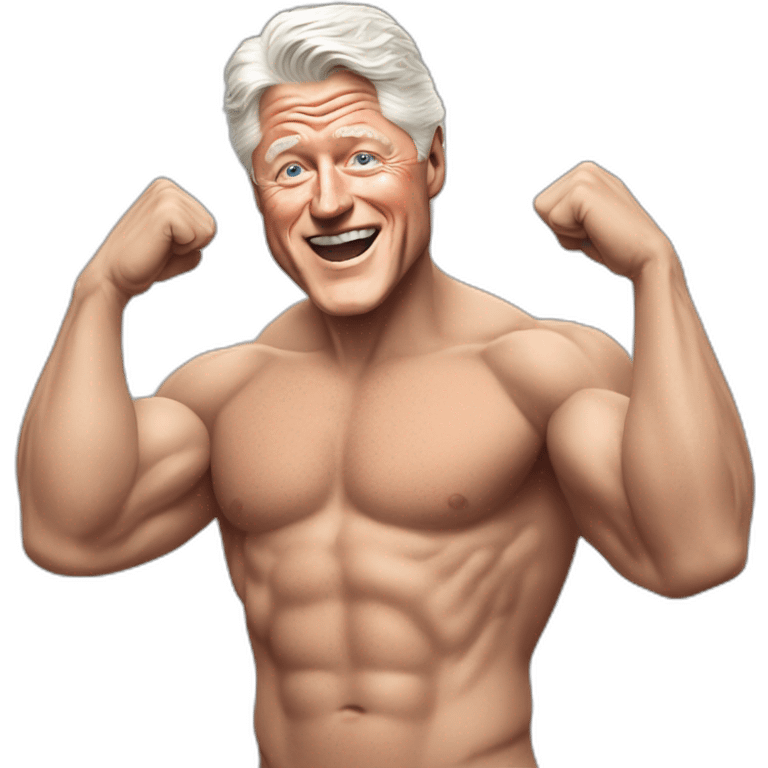 bill clinton shirtless and flexing emoji