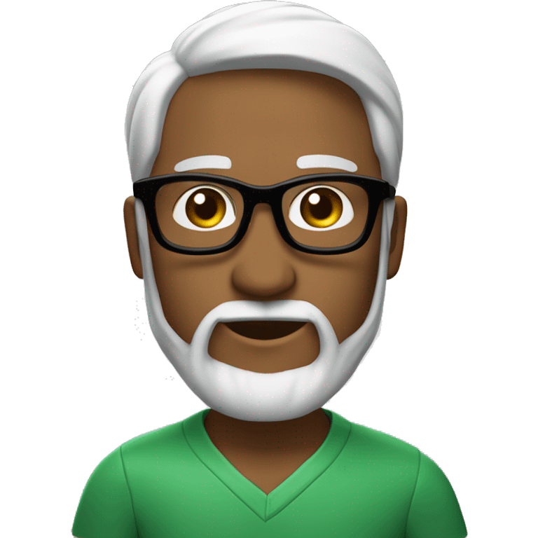 persona como dew 40 añps, color de piel blanca, con lentes cuadrados pero no tanto, los lentes de color negro, nariz grande pero no ancha, pelo negro con canas, barba candado negra con canas blancas emoji