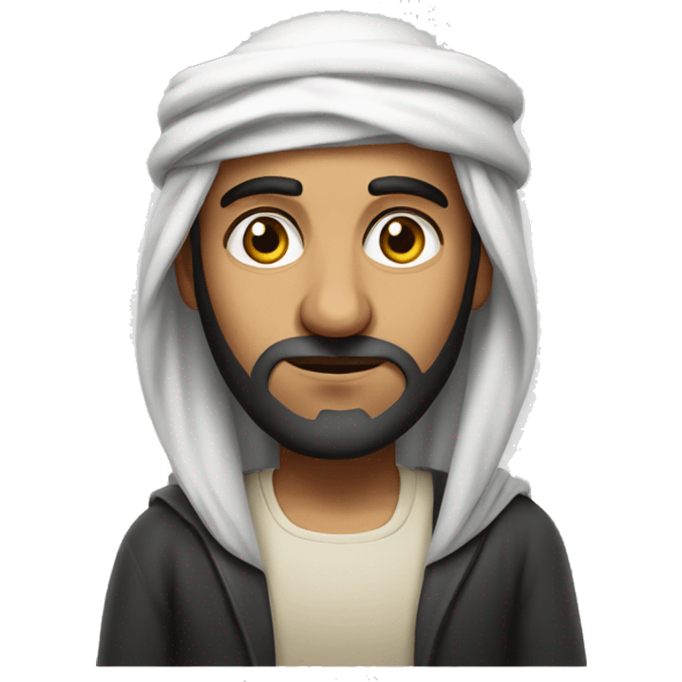 photorealistic serious arab with book emoji