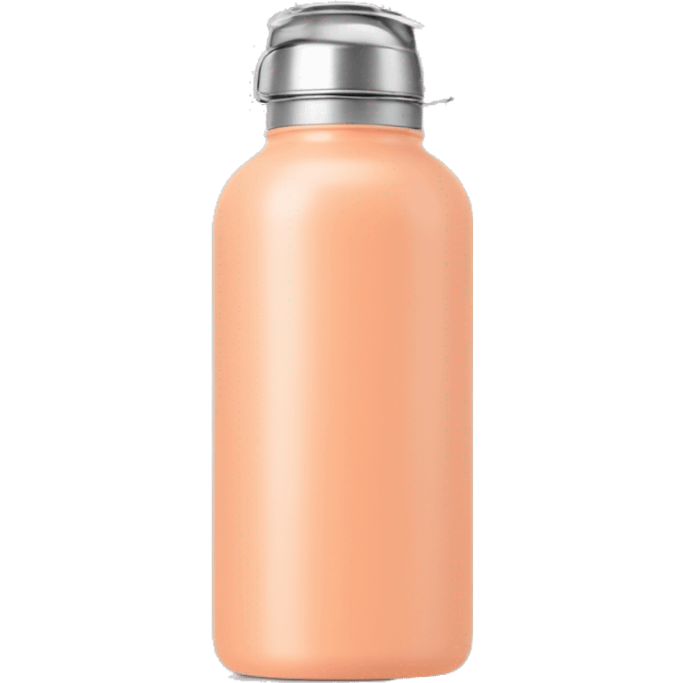 Waterbottle colour peach with silver screw top lid emoji