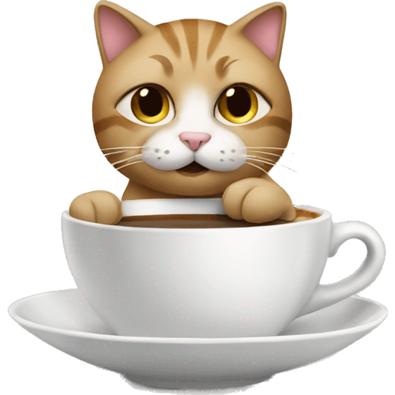 Cat drinking coffee  emoji