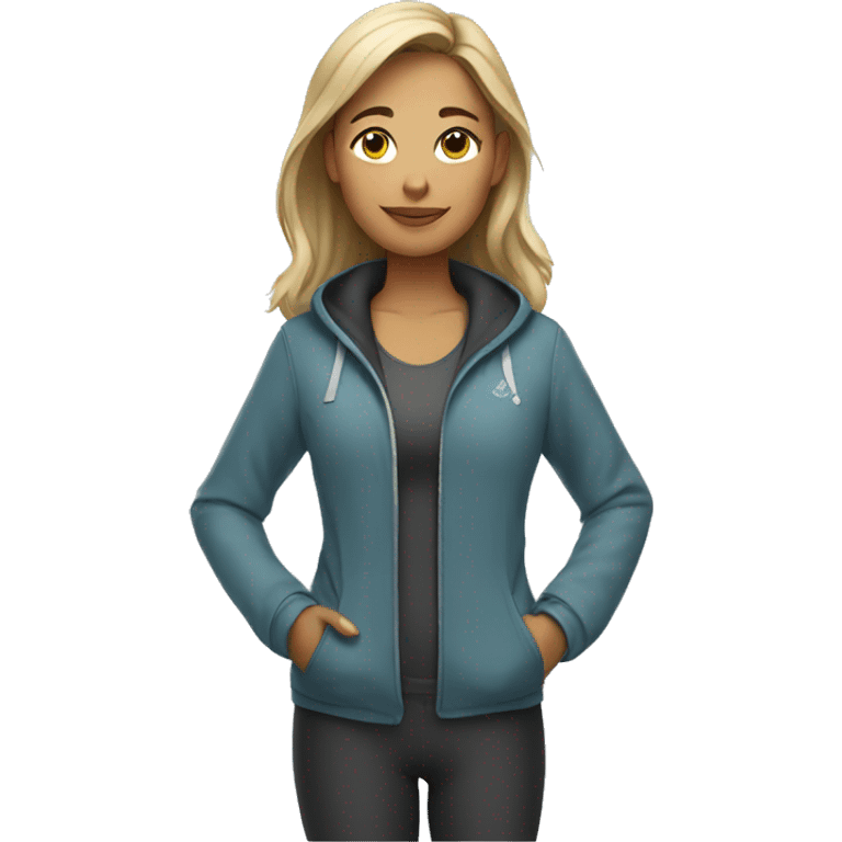 Girl with yoga jacket emoji