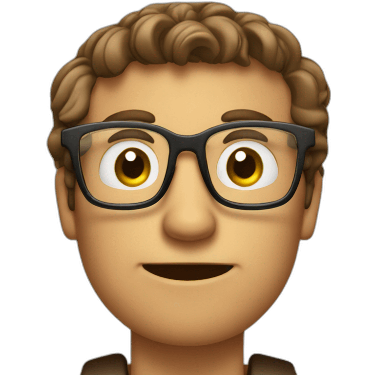 brown-short-haired classy man wearing glasses struggling to fit a key into a lock emoji