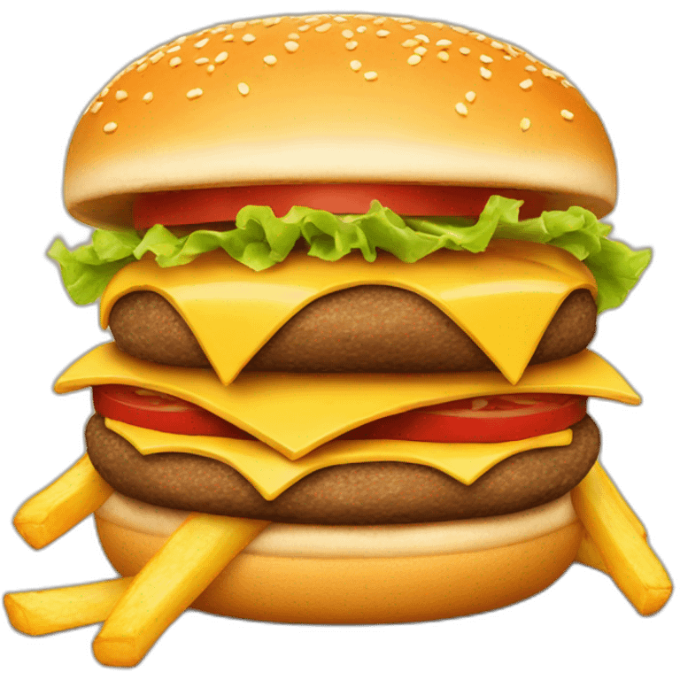 Burger with french fries emoji