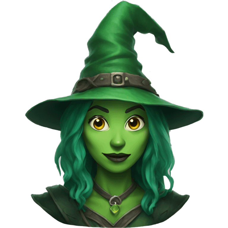 green witch from Dungeons & Dragons super realistic emoji