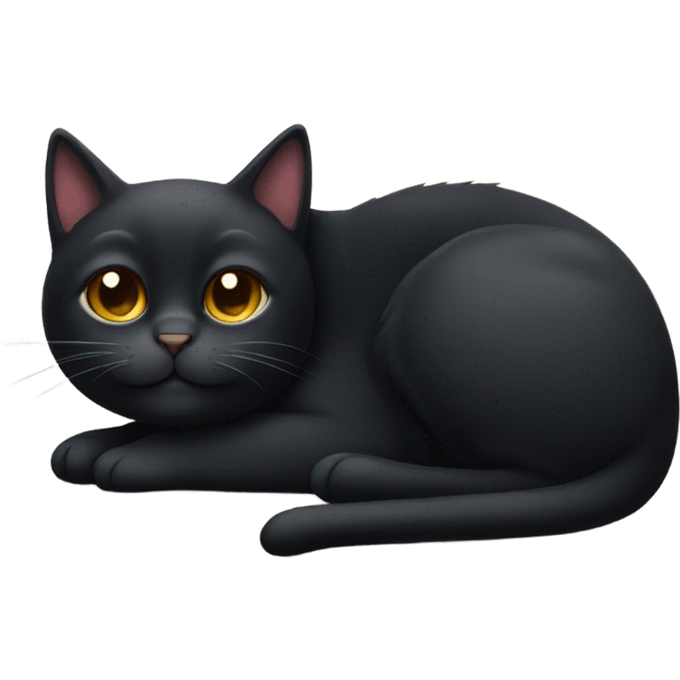 Black sleepy cat emoji