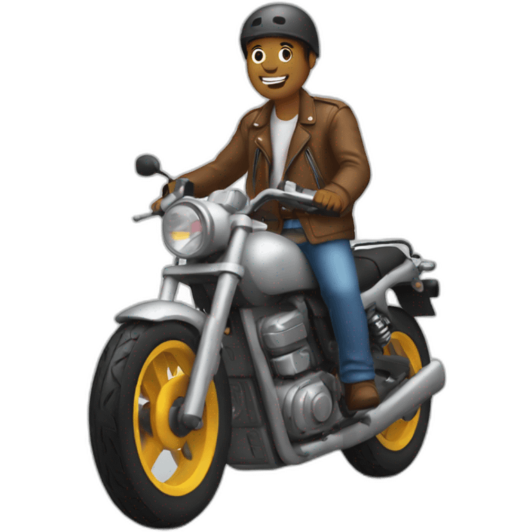 Chat sur une moto emoji