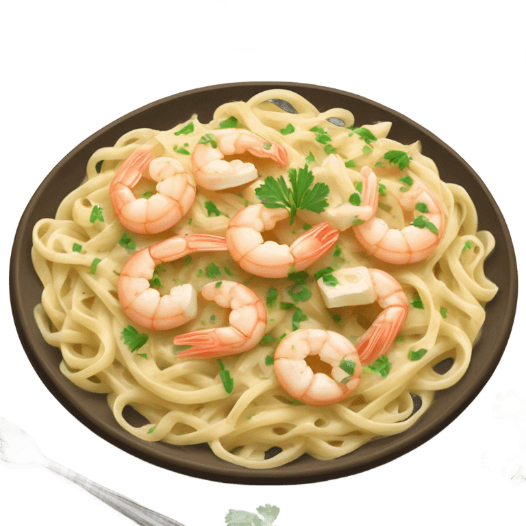 Shrimp Alfredo Ana garlic bread  emoji