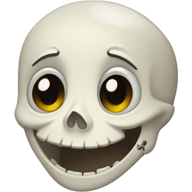 Happy tears skeleton emoji