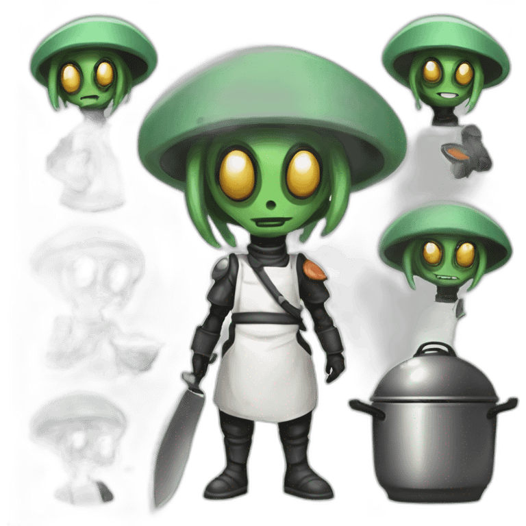 alien chef scifi roguelike rpg style inspired by slay the spire digital art emoji