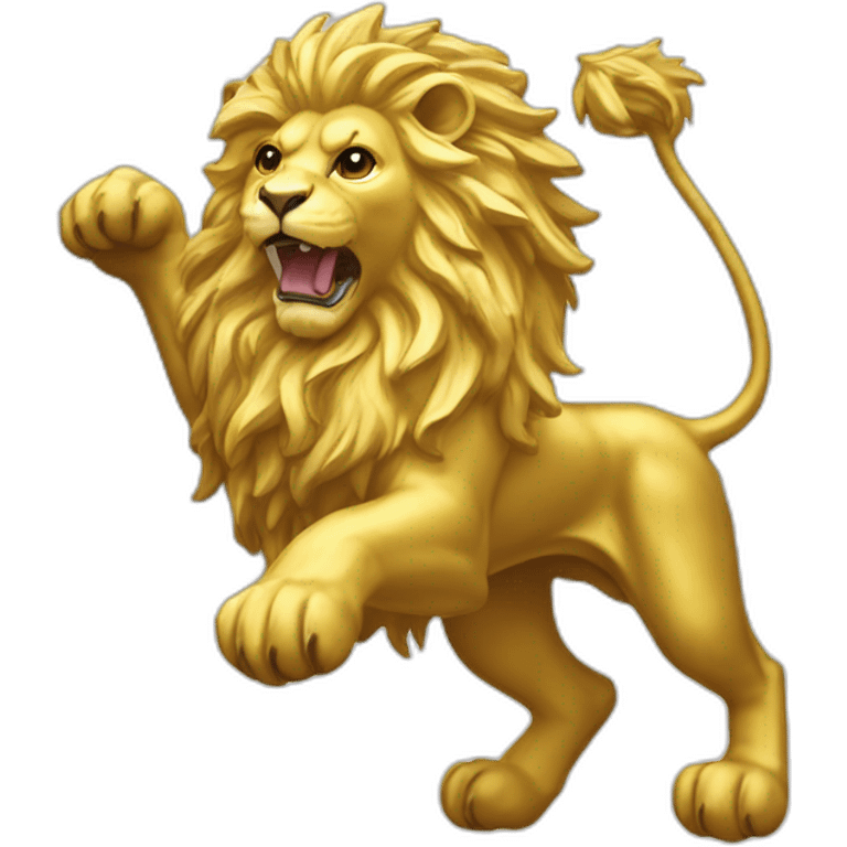 rampant gold lion in a white flag emoji