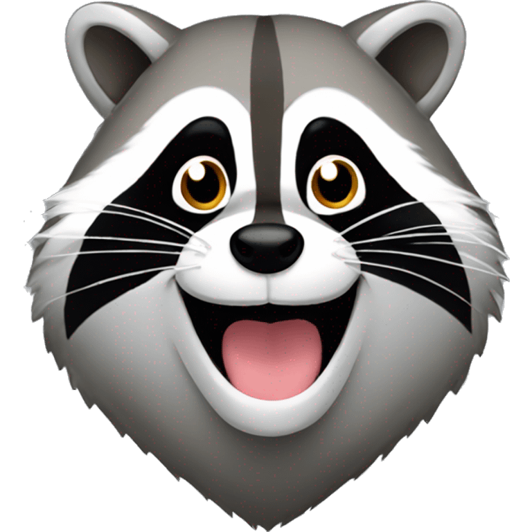 Raccoon with smiling face  emoji