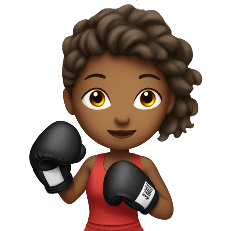 Brown skin girl boxing  emoji