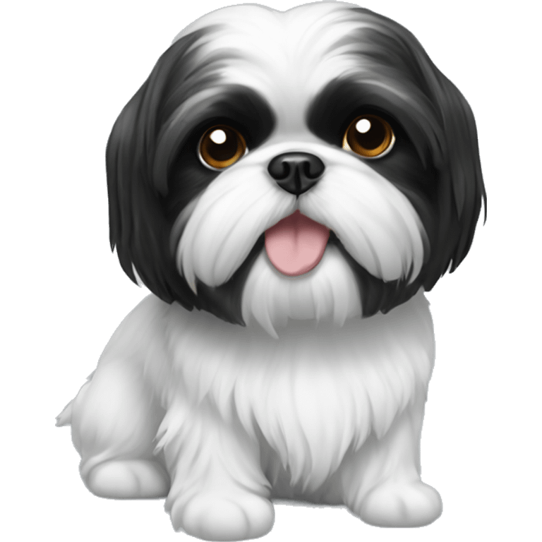 black and white shih tzu emoji