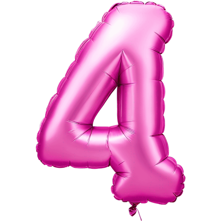 Pink foil balloon in the shape of a number 4 emoji