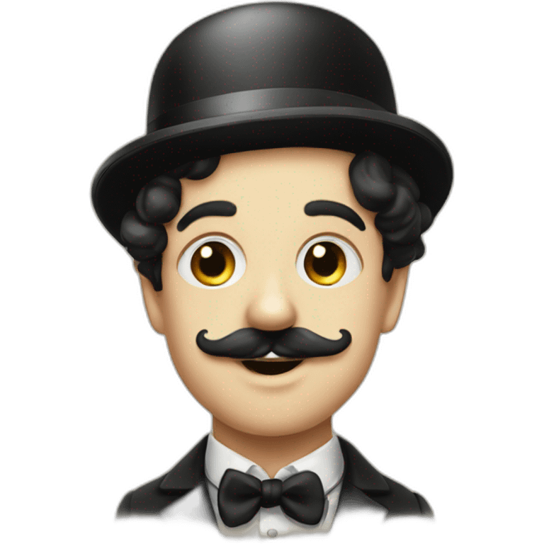 young Charlie Chaplin with moustache emoji