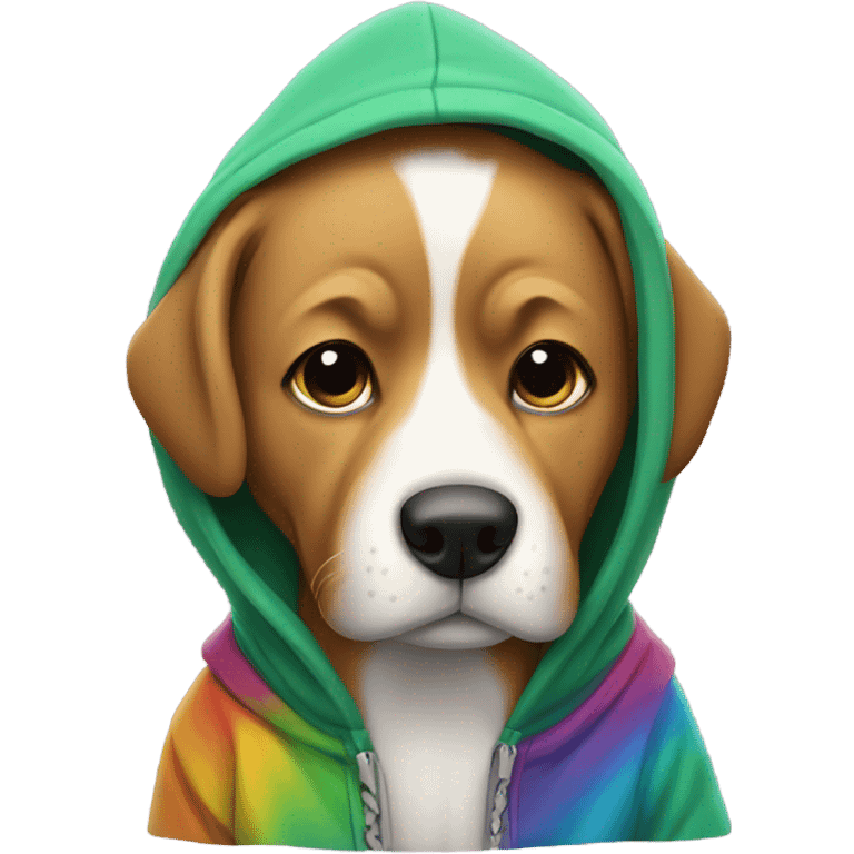 Dog wearing a hoodie  emoji