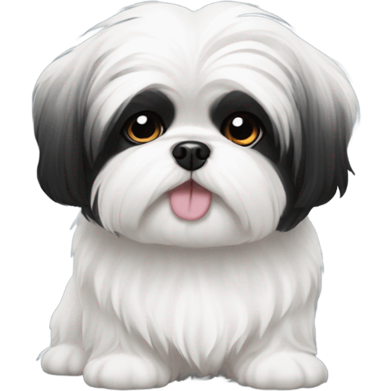 black and white shih tzu emoji