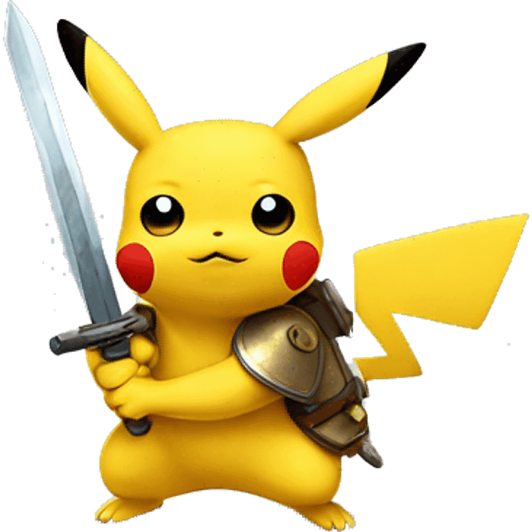 Pikachu with a sword emoji