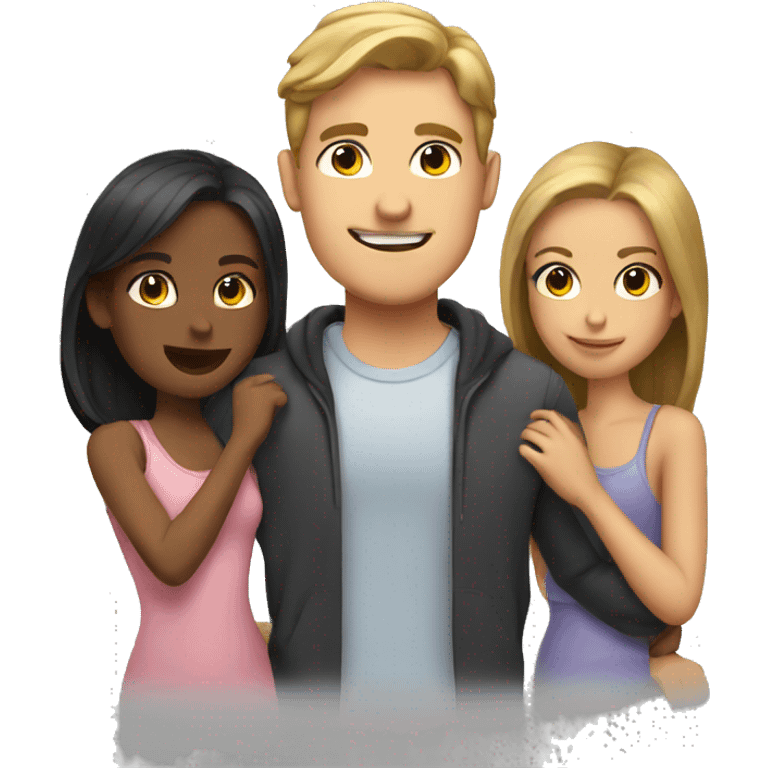 a guy with girls around emoji